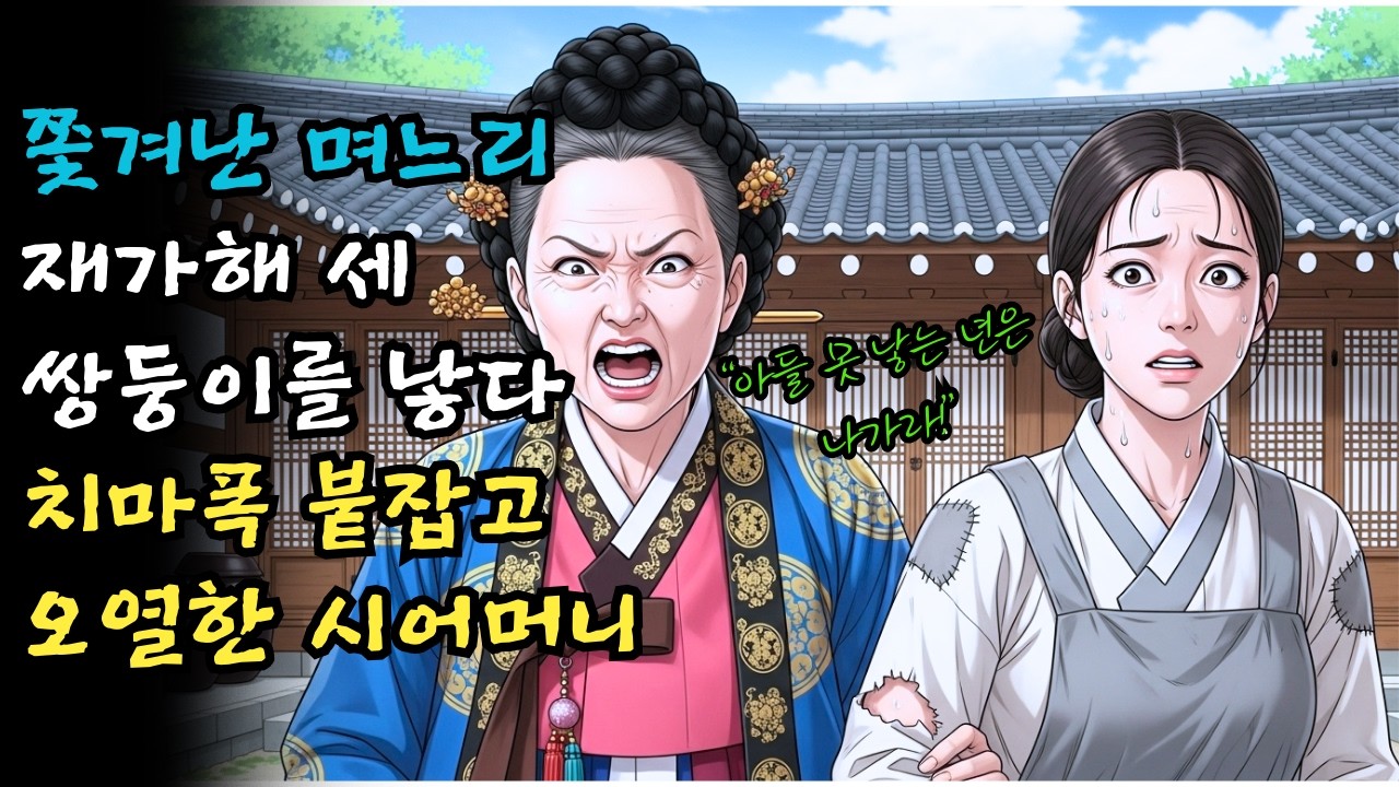 “아들 못 낳는 년은 나가라!” 쫓겨난 며느리, 재가 후 세 쌍둥이를 낳자 시어머니가 치마폭을 붙잡고 오열한 날 | 야담 · 설화 | 오디오북