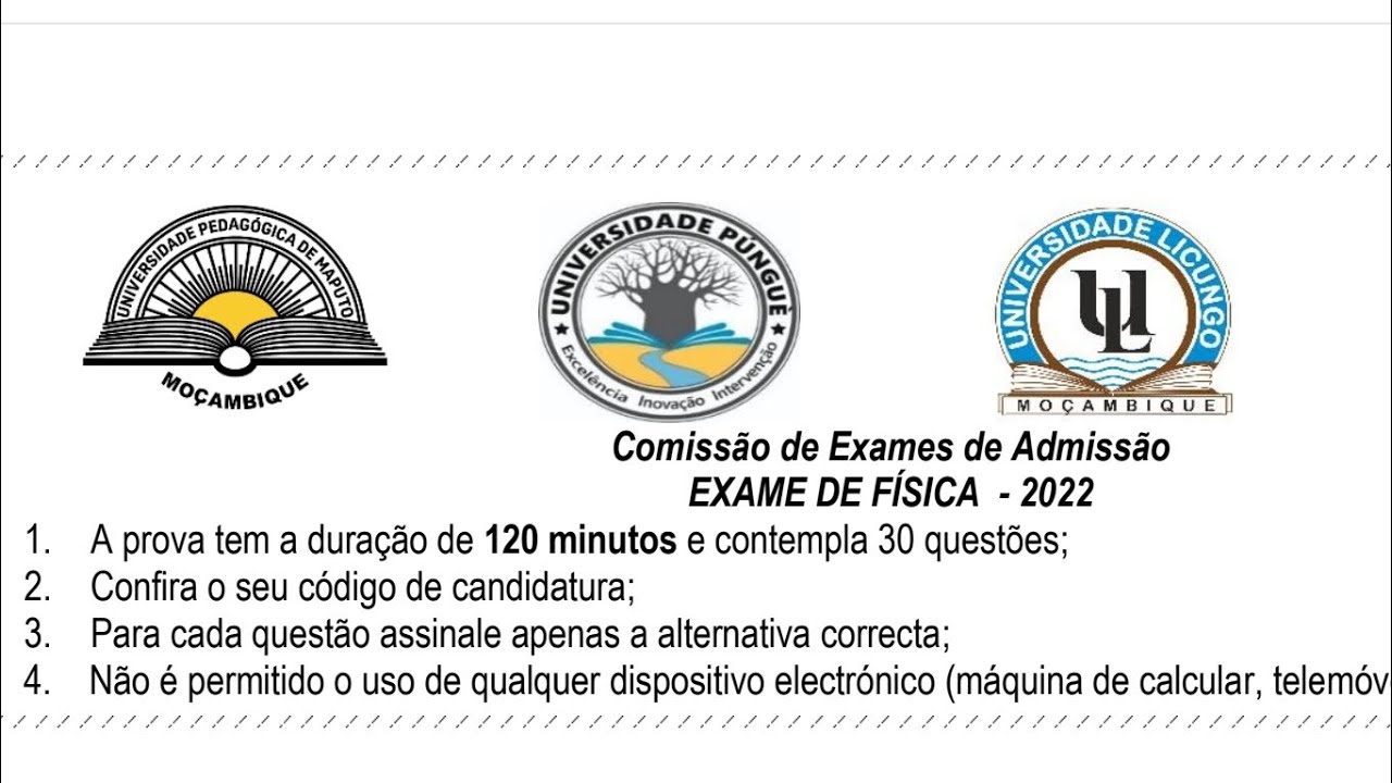 Resolução do exame  UP-Fisica 2022 - Parte 1