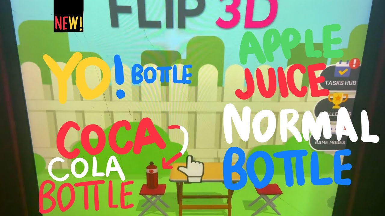 Bottle Flip 3D Ep.96 Using Normal, Apple Juice and YO! Bottles 🍼🍾( Coca-Cola Bottle unlocked!🔴🥤)