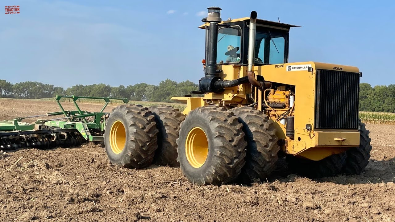 ROME 475C Tractor Working With a 45ft JOHN DEERE 637 Disk