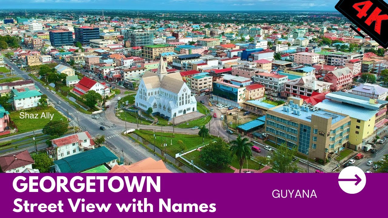 Georgetown drive around, STREET NAMES on-screen, Part 2 in 4K