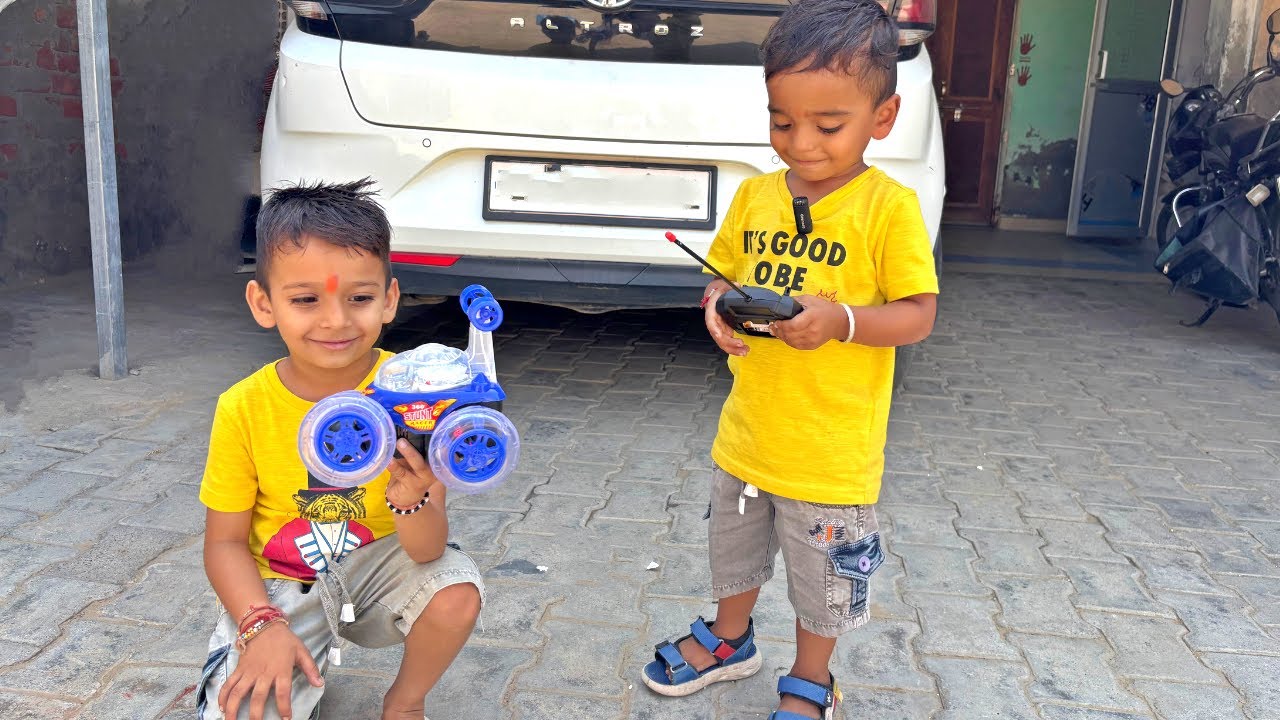 Kids Unboxing RC Stunt Car | Boys playing with RC Toys |  CN Vlogs Video