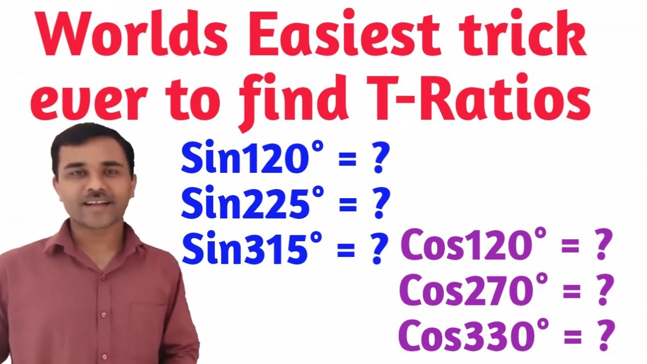 Lecture : How to calculate T- Ratios in seconds!!!