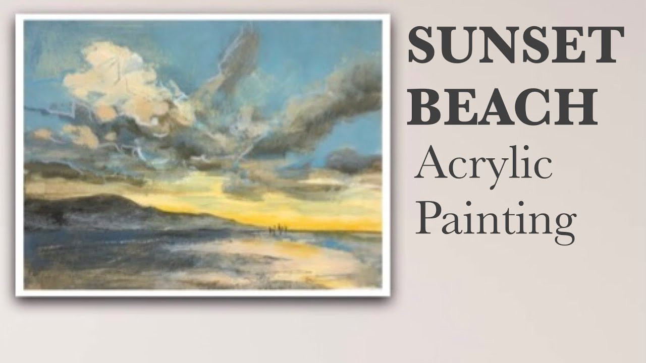 West Coast SUNSET | How To Paint A Modern Landscape Painting With Dramatic Clouds