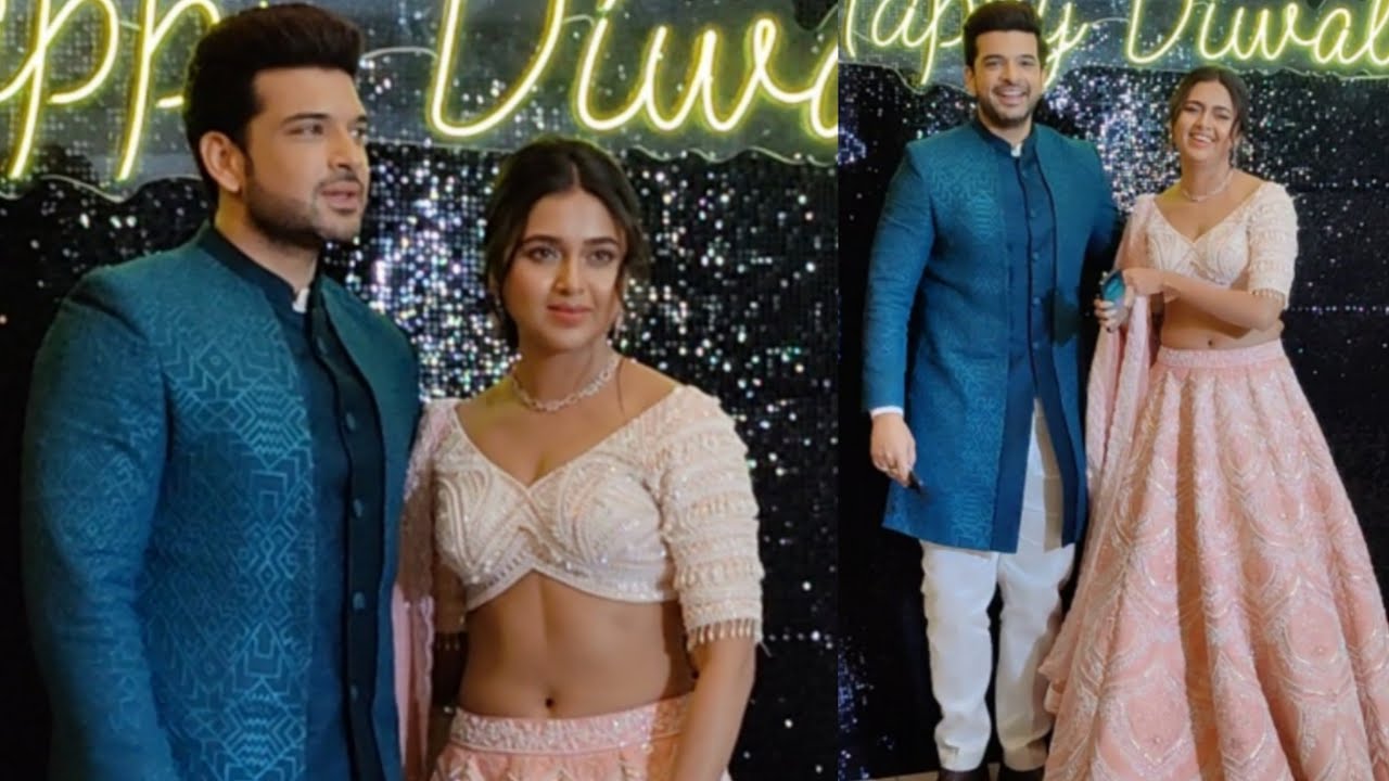 YouTube Best Couple #tejran Arrives At Krishan Kumar Diwali Party | Karan Kundra & Tejaswi Prakash