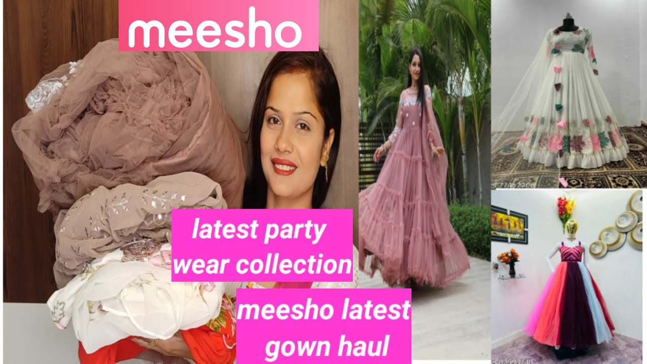 meesho latest designer sequence gown haul/party wear/wedding wear collection/#meeshohaul #meeshogown