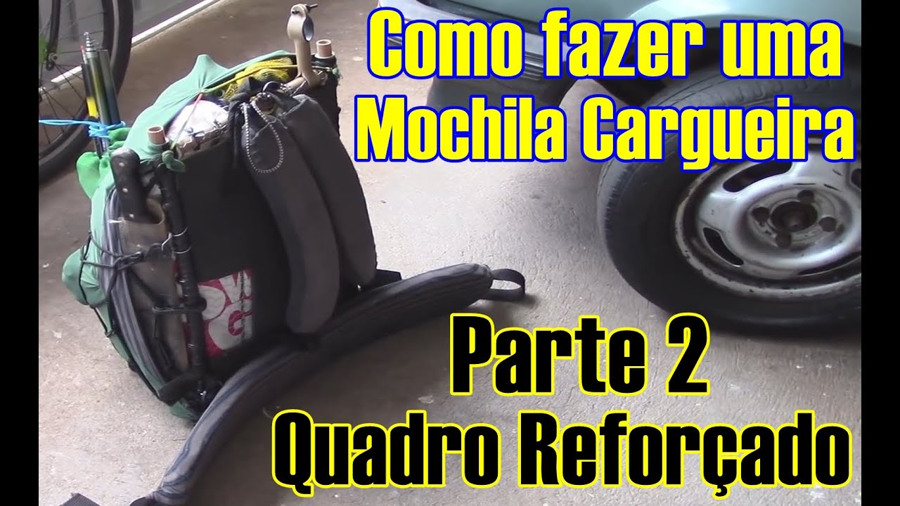 como fazer uma mochila caseira cargueira de pvc fazendo o quadro da mochila p2