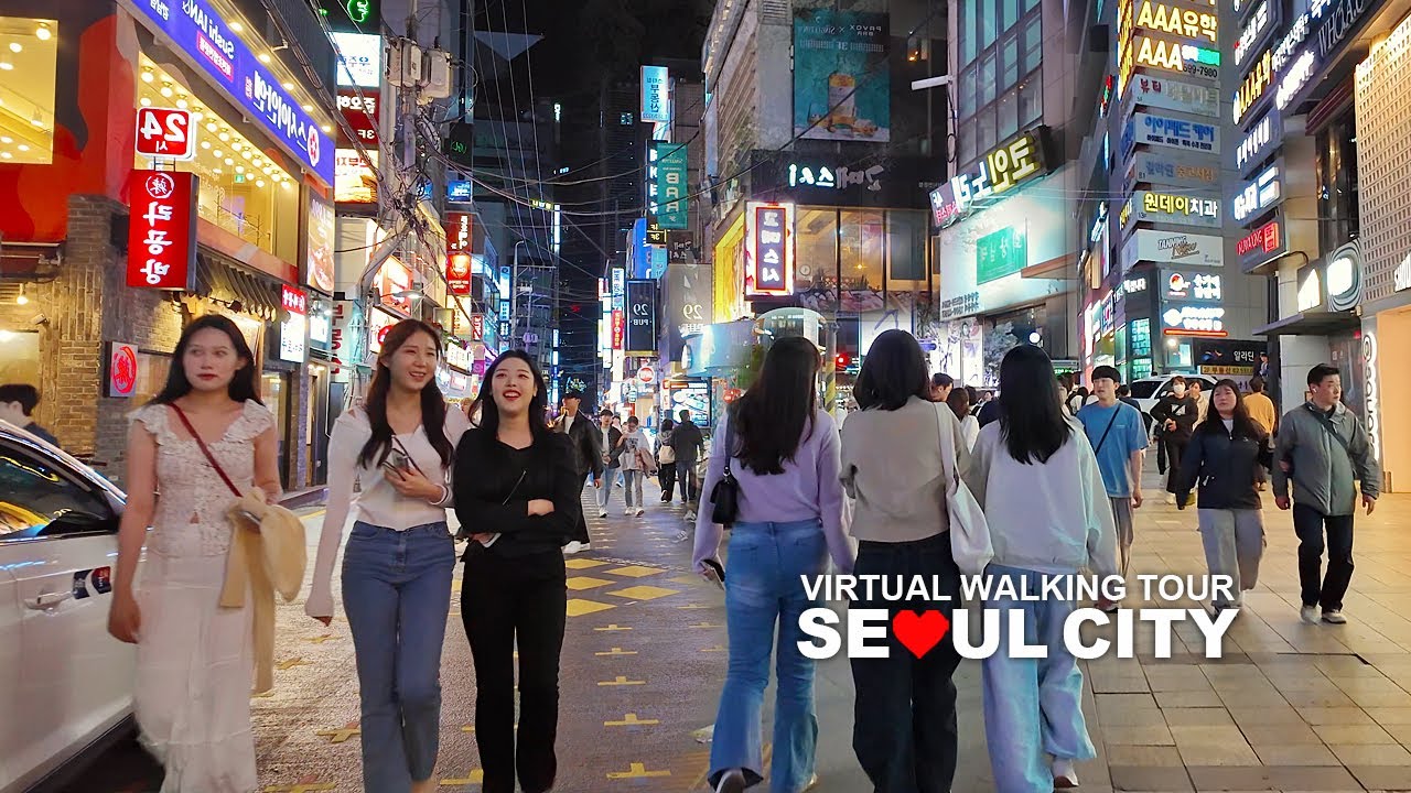 [풀버전] 다운타운 서울 저녁 도심풍경, 서울 강남 신사동 가로수길, 논현동, 강남대로, 강남역 주변 거리 저녁 도심산책, Seoul, South Korea, Travel, 4K