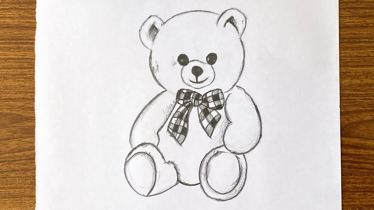 How to draw a cute teddy bear step by step easy // How to draw a bear step by step video