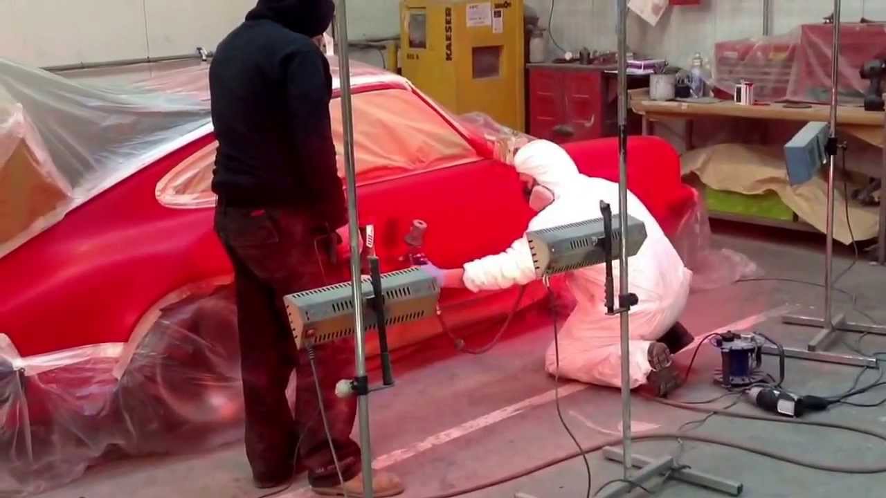 Porsche 911 being painted after repairs @awsmartrepairs AW Smart Repairs