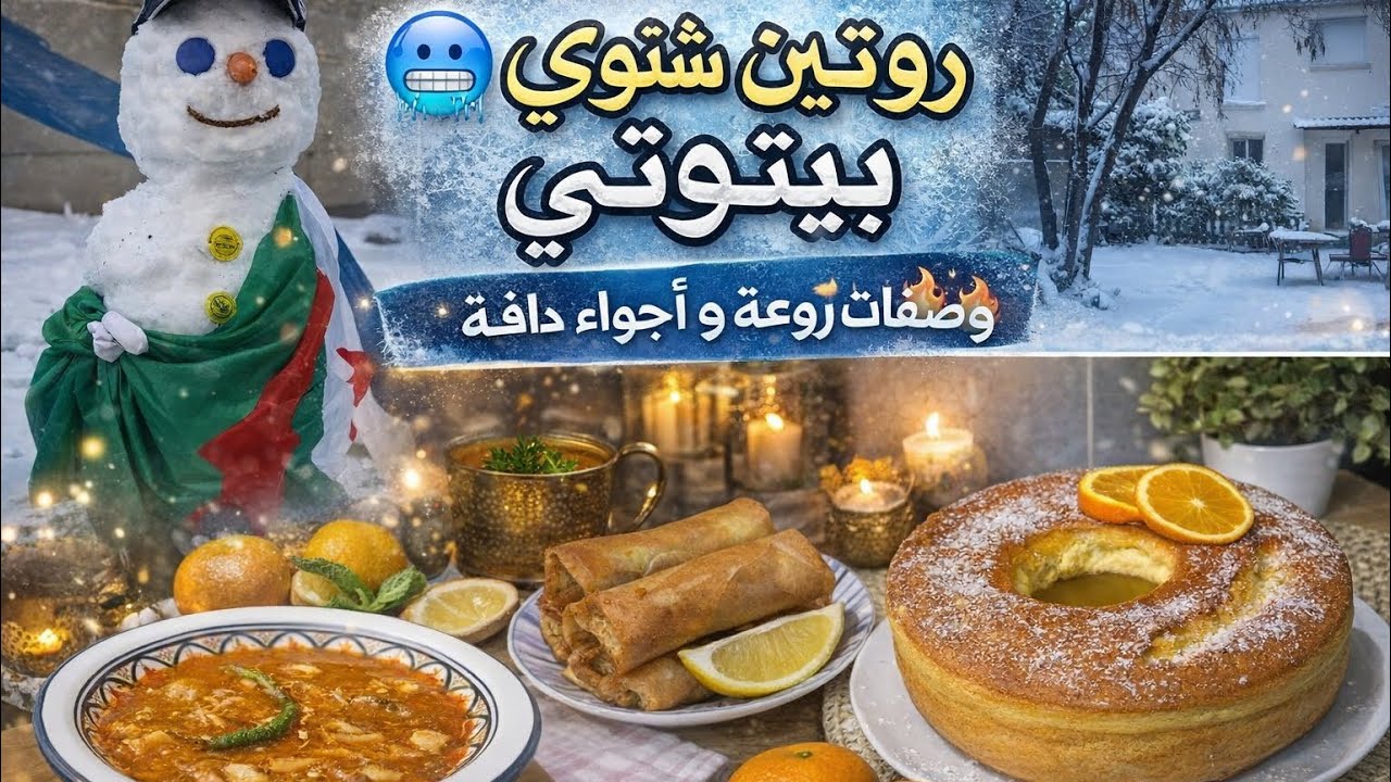 روتين شتوي يدفّي القلب 🧣❄️ موسكوتشو بالبرتقال 🍊 ووصفات للبرد