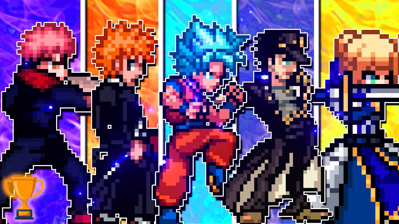 FIZ UM SUPER TORNEIO DE PROTAGONISTA DE ANIMES NO MUGEN E FICOU INCRIVEL - 102 CHARS