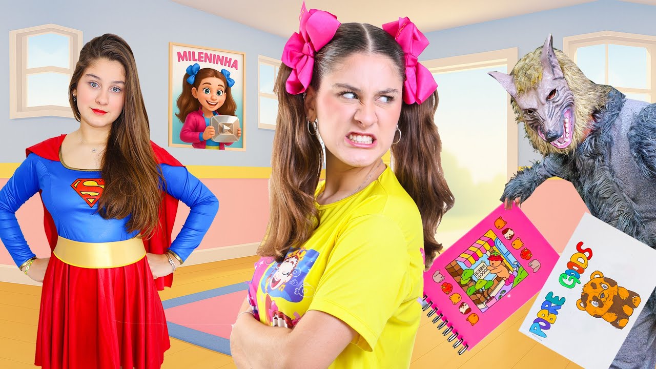 BOBBIE GOODS 🎨 O Lobo Mau Roubou os Bobbie Goods da Mileninha e a SuperGirl vai Ajudar! 🎨🐺🦸‍♀️