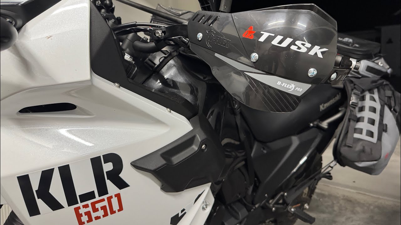 How to install Tusk D-Flex Pro hand guards (or really any hand guards) on a 2024 KLR650 the easy way
