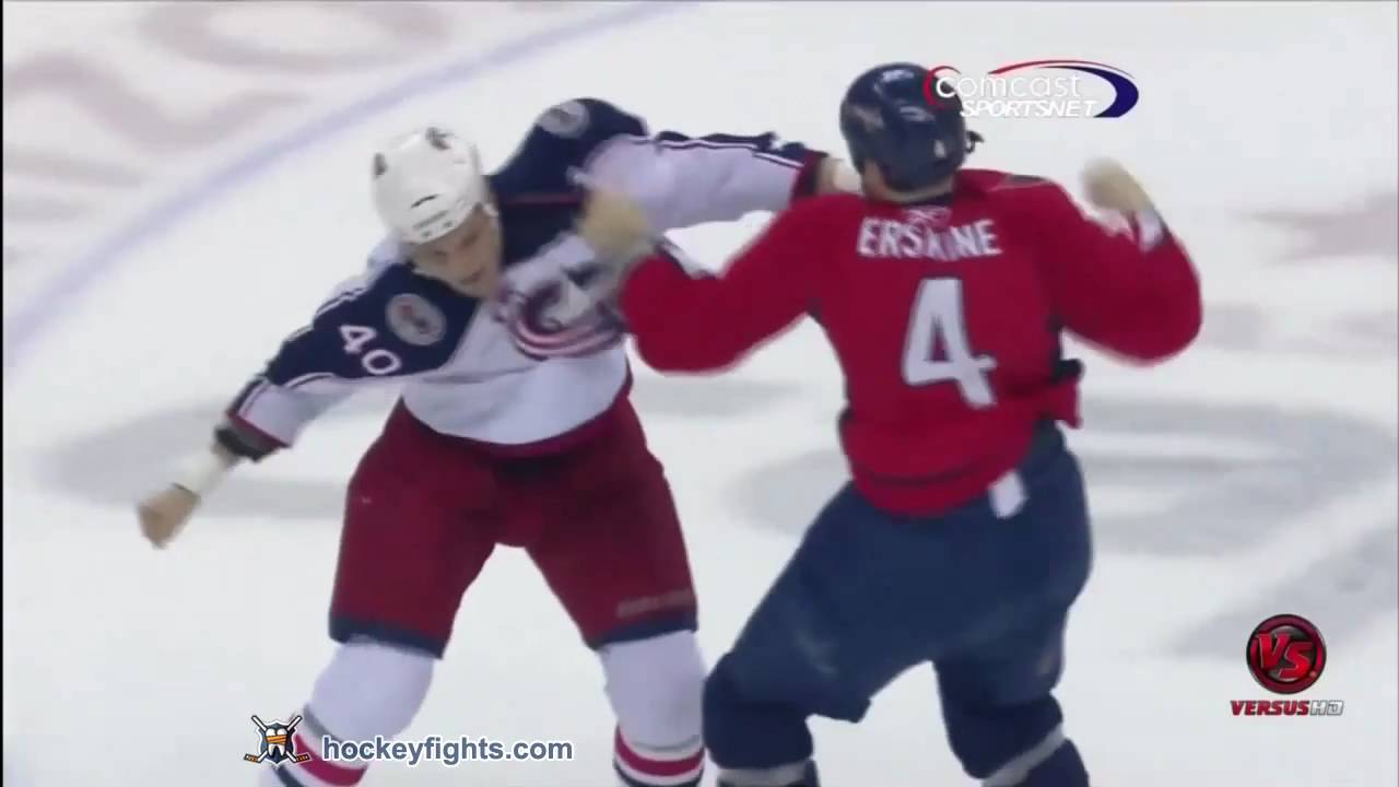 Jared Boll vs John Erskine Mar 31, 2011