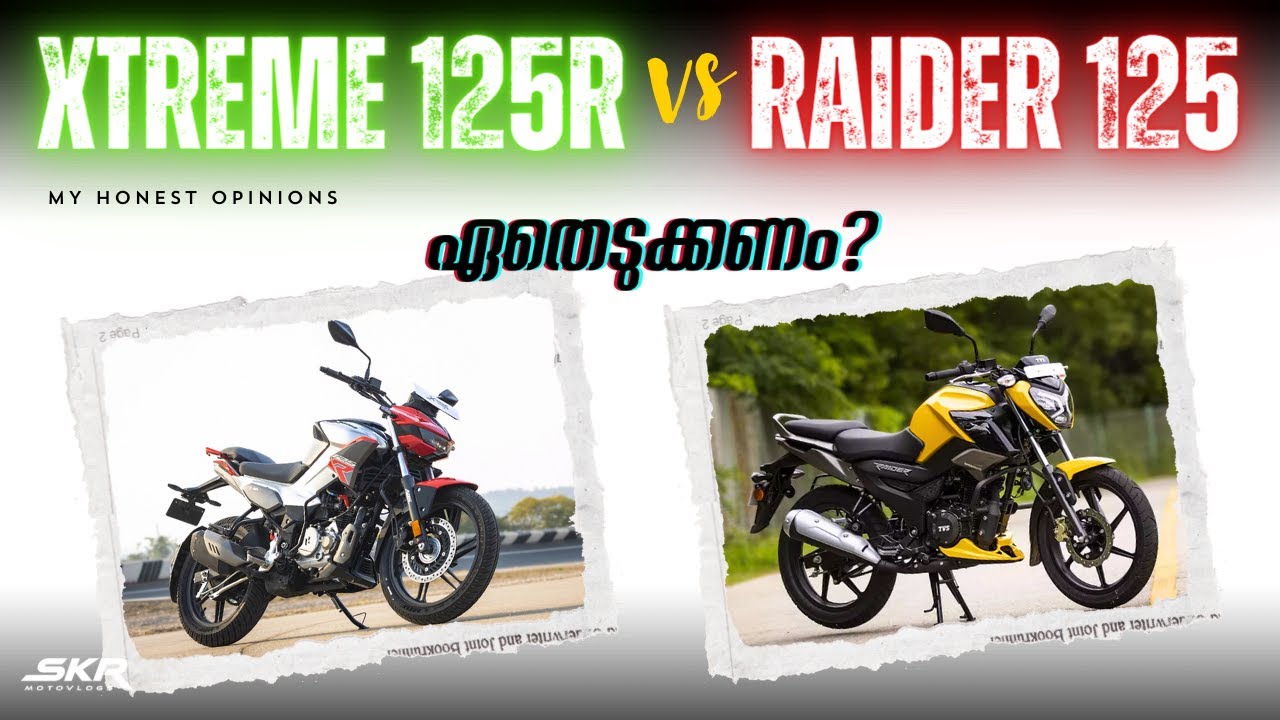 Hero Xtreme 125R vs TVS Raider 125 comparison review in malayalam