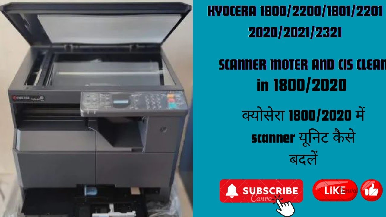 HOW TO CLEAN SCANNER UNIT ! HOW TO REPLACE SCANNER UNIT AND SCANNER MOTOR IN KYOCERA 1800/2020