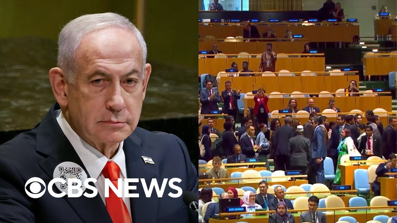 Watch: Walkout of delegates during Netanyahu's U.N. address