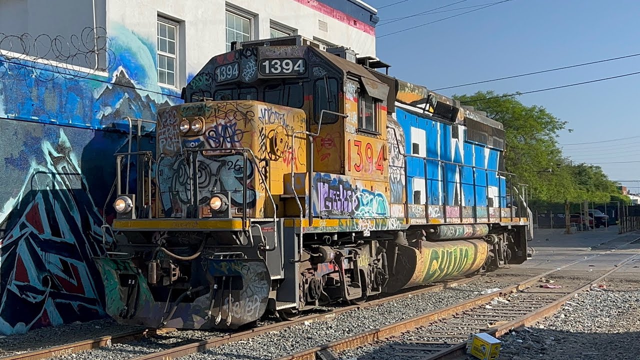 Union Pacific's J Yard Switcher YJY68 on the LA Times Lead, Downtown Los Angeles 6/2/2025