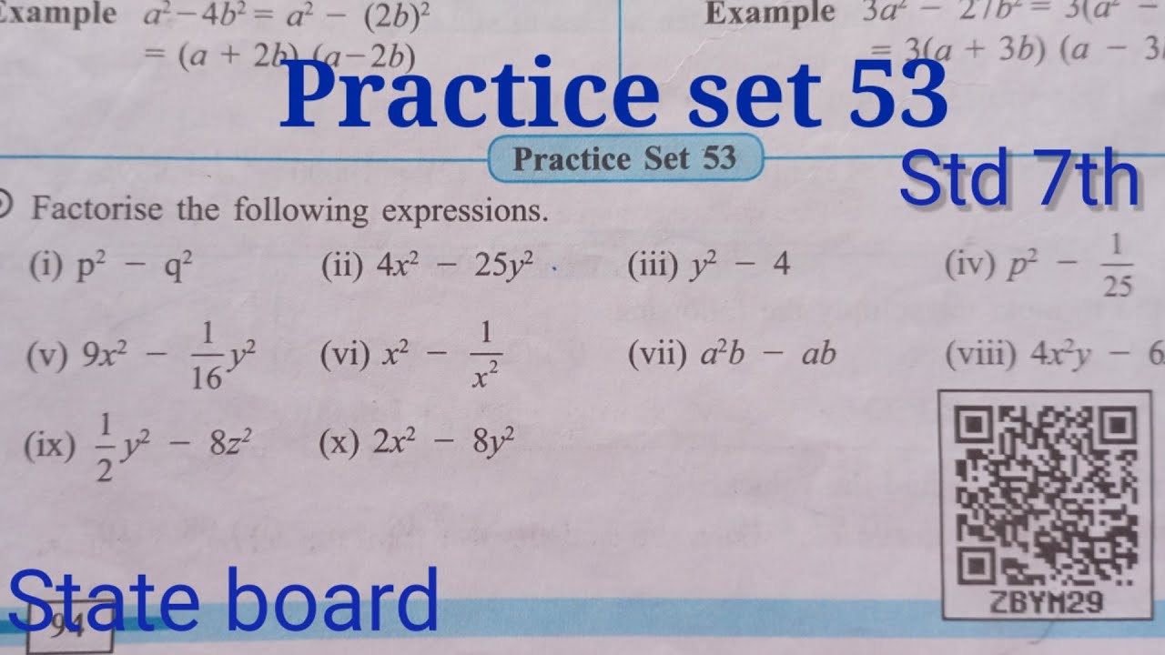 Practice set 53 class 7th maths