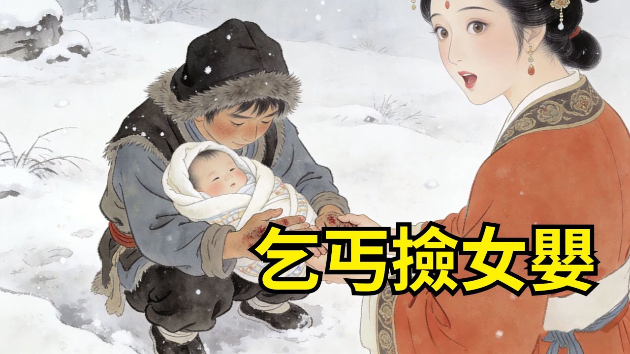 小乞丐在雪地裏撿到個小的嬰兒，用體溫和乞討來的米湯養活她。十年後，女孩被親生父母——微服的帝後認出，她死死拉著小乞丐滿是凍瘡的手【心事郵局】#民間故事#傳統故事#故事頻道#聽書#睡前故事#情感