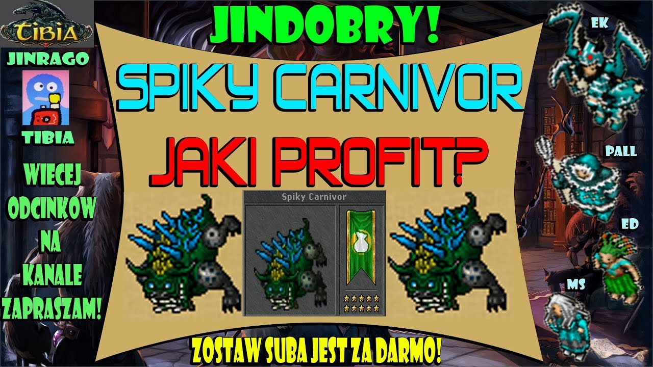 Tibia - Spiky Carnivor Loot 10/10 Jaki Profit ? 467 EK
