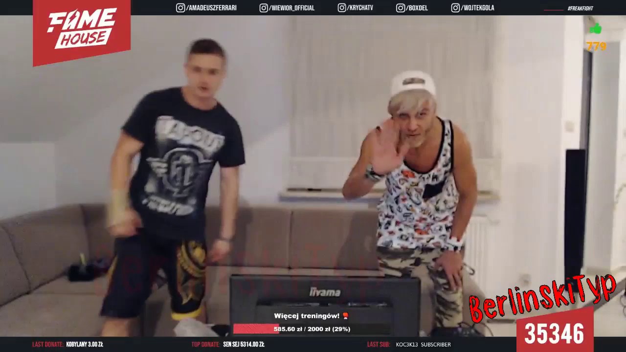 Dawid Ozdoba zawodnik FameMMA wjezdza do Fame House przywitanie Szot