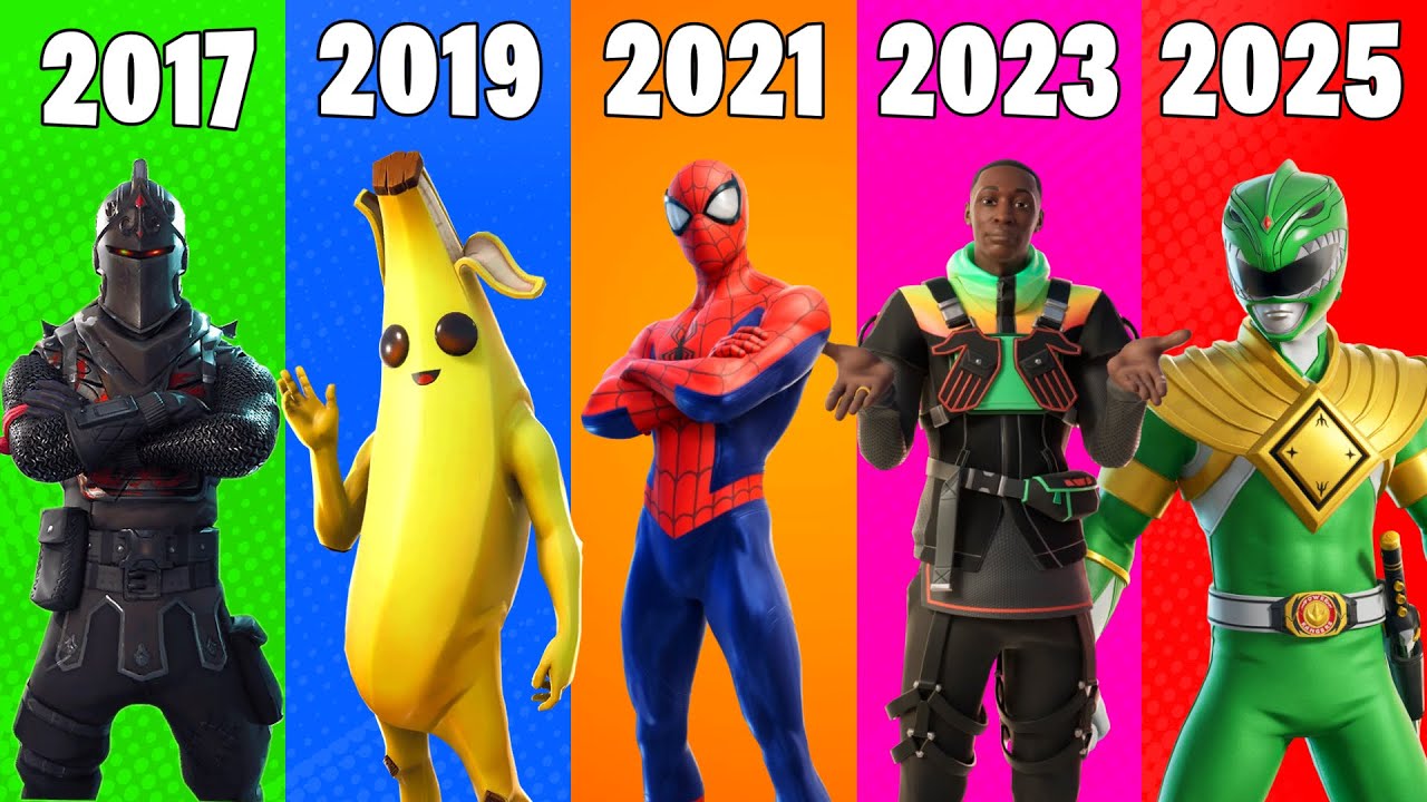 Fortnite ALL Battle Pass Skins! (2017-2025 All Seasons The Evolution of BP Outfits Chapter 1-6)