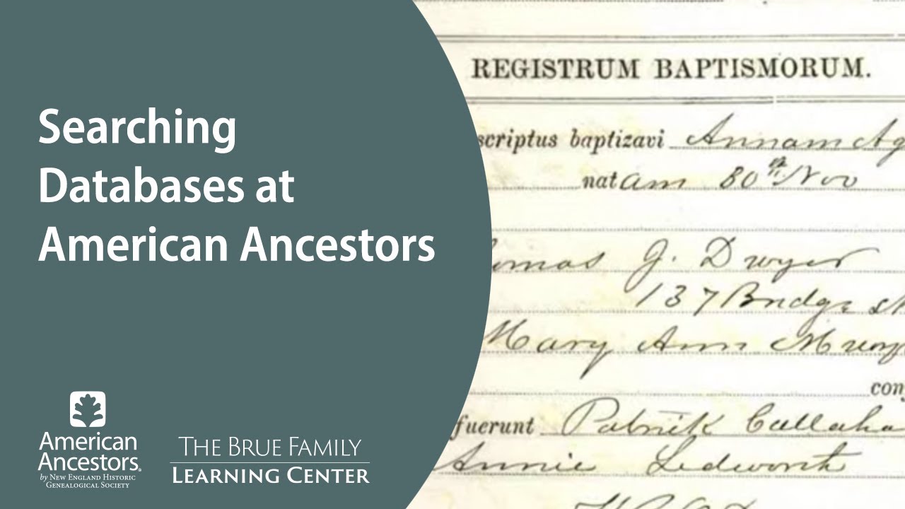 Searching Databases at American Ancestors