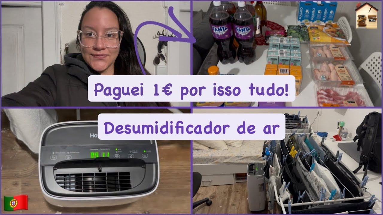 TUDO ISSO SAIU A 1€! 😱 COMPREI UM DESUMIDIFICADOR DE AR E ESTOU TESTANDO PARA SECAR AS ROUPAS 🇵🇹