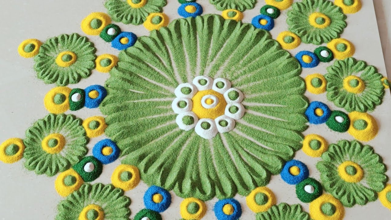 🌸✨Beautiful floral rangoli spreading colors of positivity & joy✨🌸#RangoliDesign #CreativeRangoli