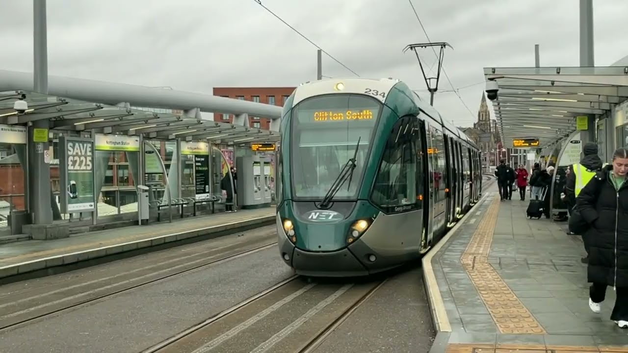 Trams at Nottingham Station - Thursday 25th January 2024
