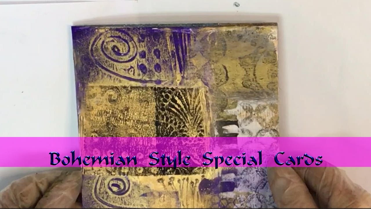 Art Gel Printed Cards Bohemian Style For Special People  #artart #bohemianart #gelprintsbbohostyle
