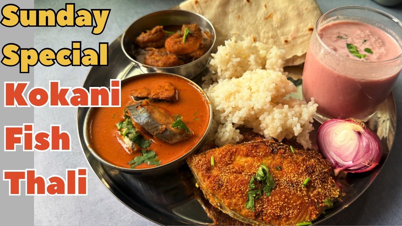 Sunday Special Kokani Fish Thali | कोकणी फिश थाळी – समुद्राची चव थेट ताटात! 🌊🔥