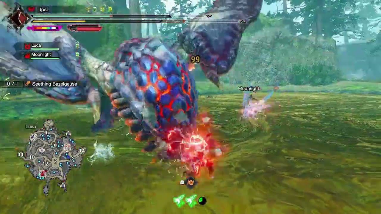 mhr sunbreak seething bazelgeuse lv220 casual dual blade solo