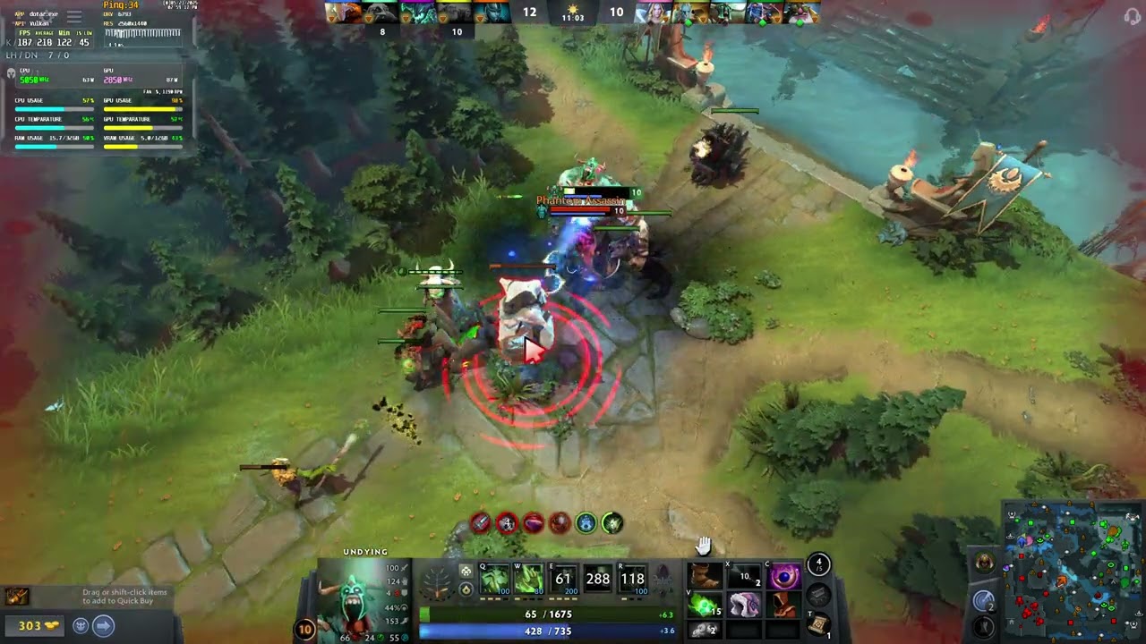 Dota 2 Ryzen 7500F / Arc B580 / 32GB Max 1440p