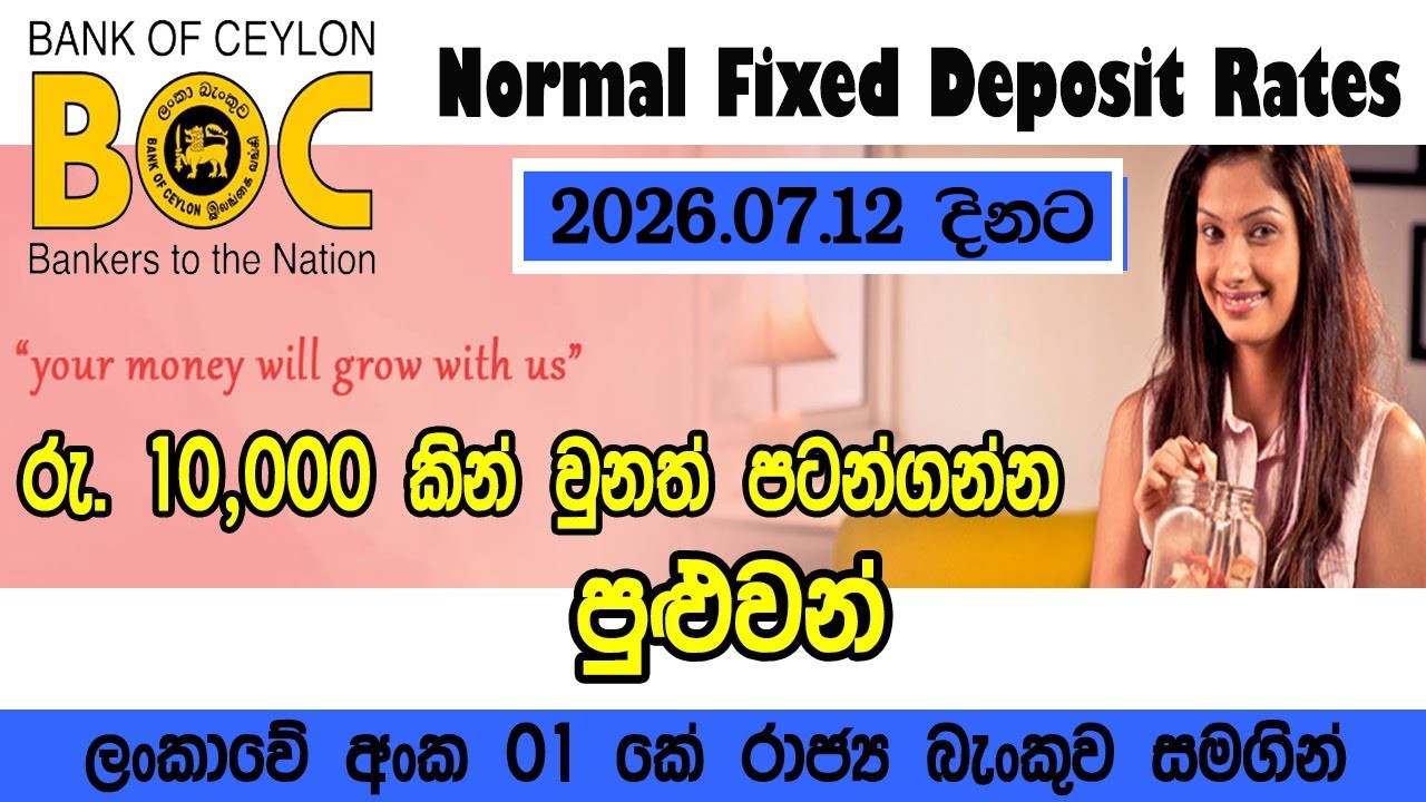 BOC Bank New Fixed Deposit Rates 2026