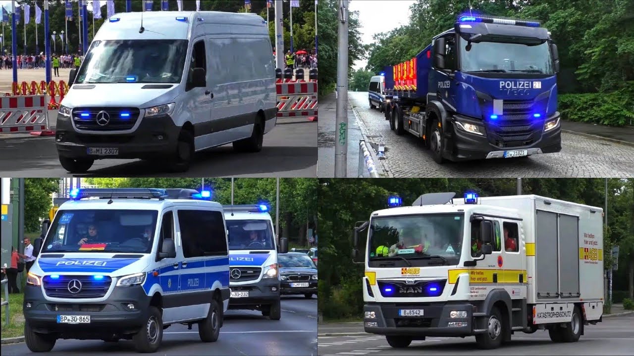 [⚽️ 1. EM SPIEL IN BERLIN 🚨] Einsatzfahrten 》USBV-Entschärfer, WLF uvm. || Polizei & KatS Berlin