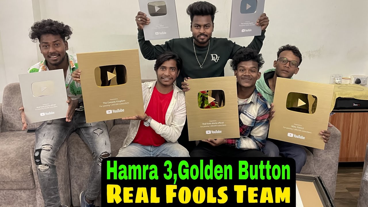 Hamara  3  Golden Play Button // Real Fools Team // Adp Vlog