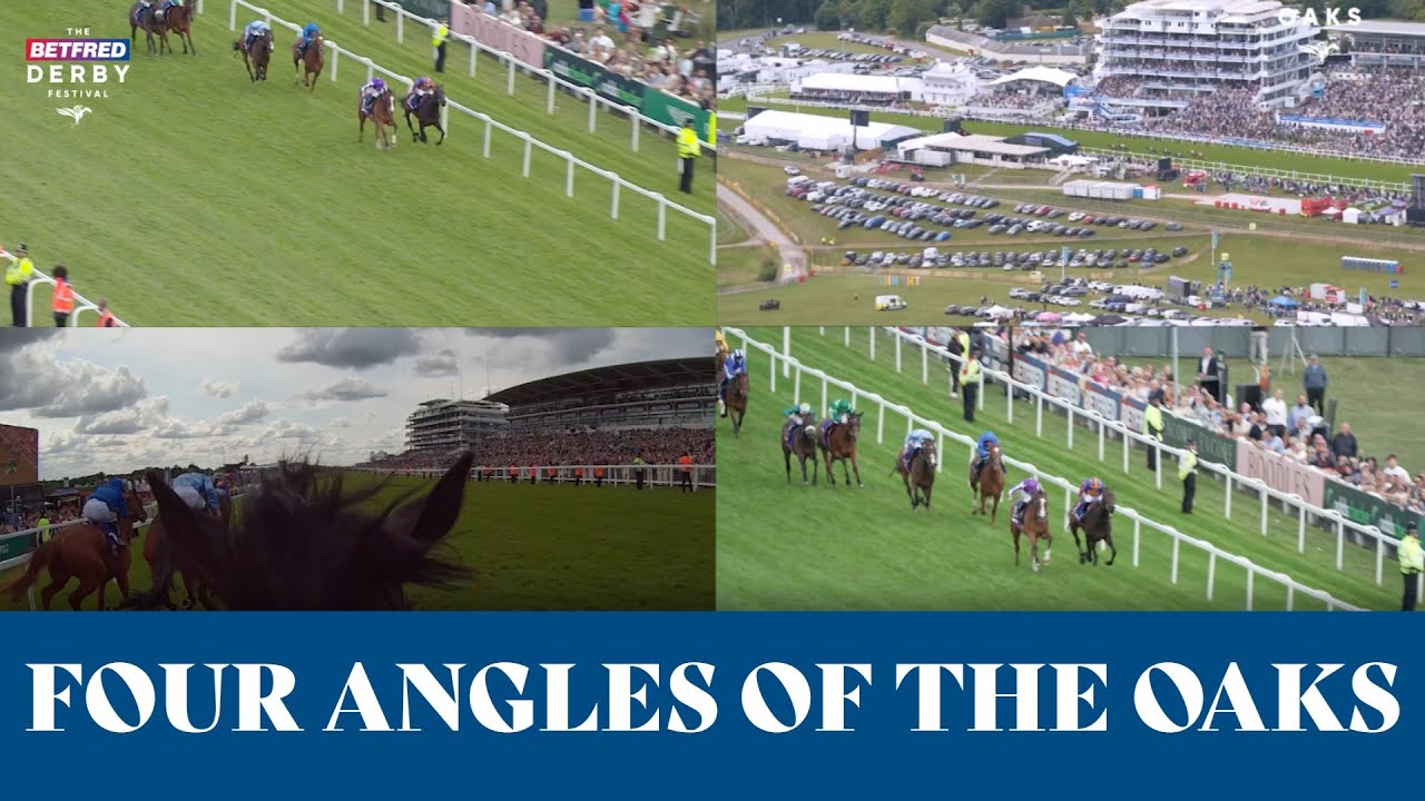 INSANE footage 🤯 Every angle of the Betfred Oaks at Epsom Downs Racecourse