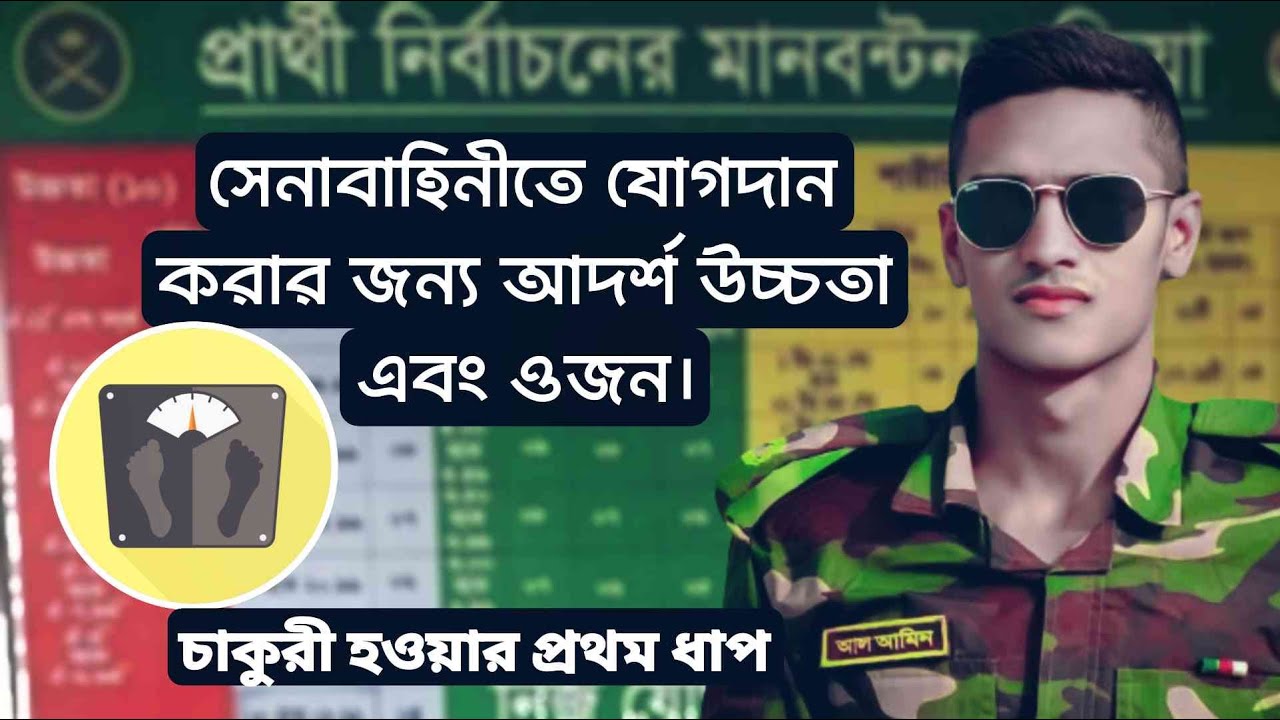 বাংলাদেশ সেনাবাহিনীর নতুন সার্কুলার ২০২৪।। উচ্চতা অনুসারে সঠিক ওজনের ব্যালেন্স। BD Army।।