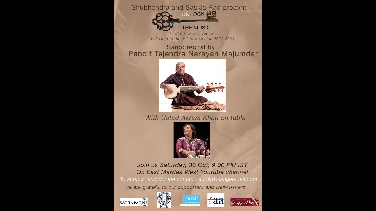 Pandit Tejendra Narayan Majumdar (Sarod) with Ustad Akram Khan (Tabla)