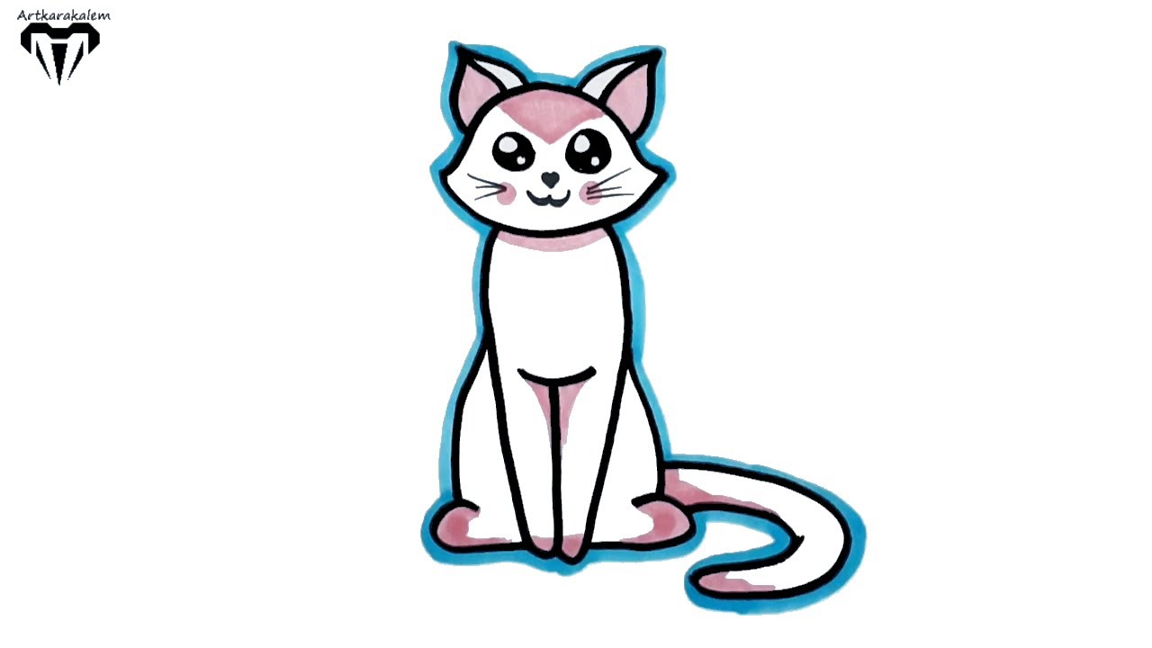Kedi Çizimi | Tatlı Kedi Çocuklar için çizim | Kolay Çizimler 232
