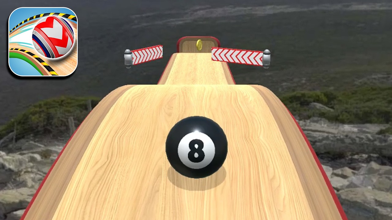 Прохождение игры Rolling Balls 3D Sky Race на скорость, уровни 96-97.