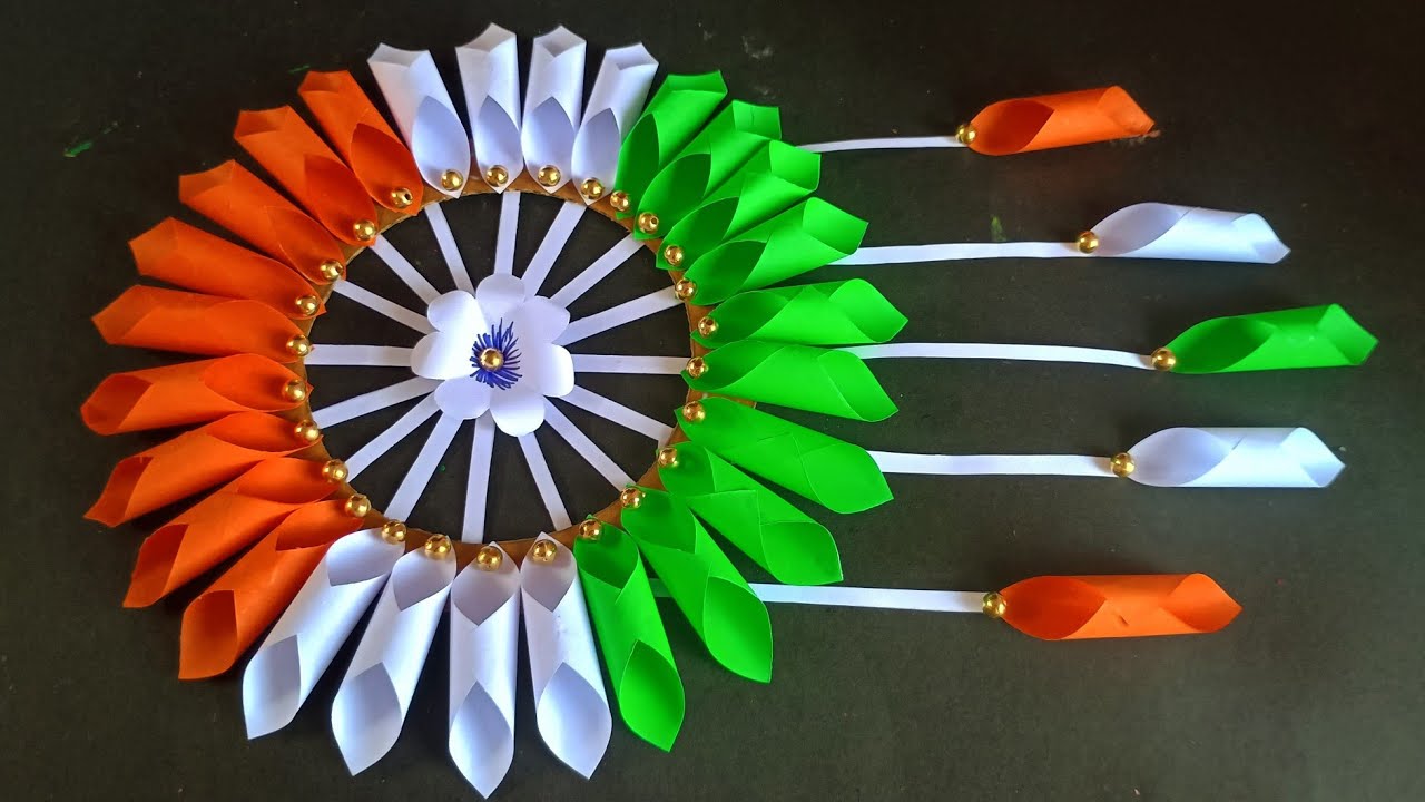 DIY independence Day Craft Ideas | 15 Agust Easy Paper Flower Wall Hanging using waste cardboard