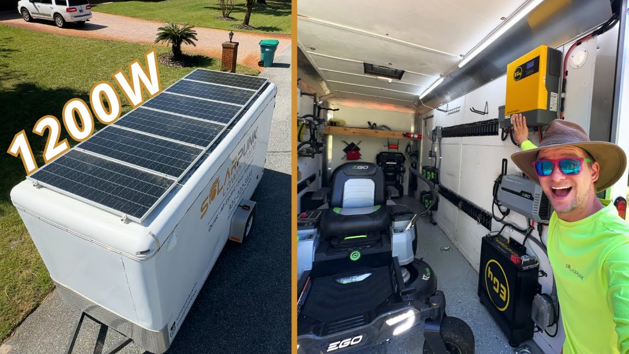 DIY Solar Powered Lawn Care Trailer | Full Build & Wiring