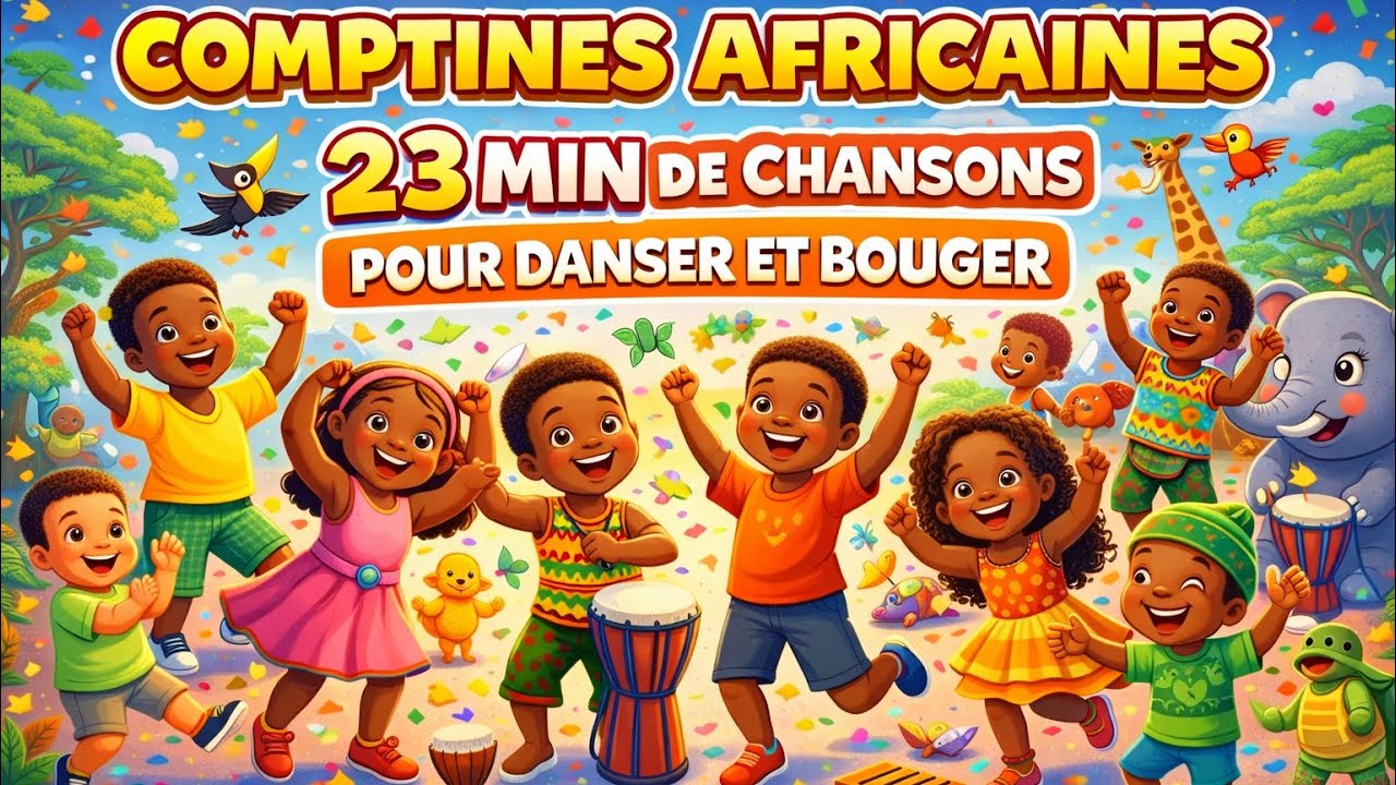 Comptines Africaines - 23 Minutes pour Danser et Bouger ensemble | Chansons Enfants-Chante et Danse