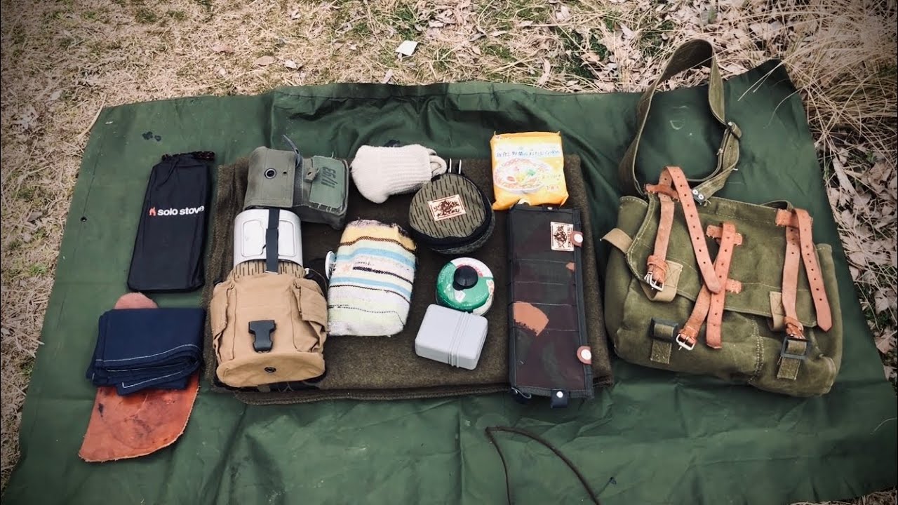 【プチキャンプ】お昼のひとときオッサンノママゴト① 〜 ルーマニア軍ブレッドバッグとその中身