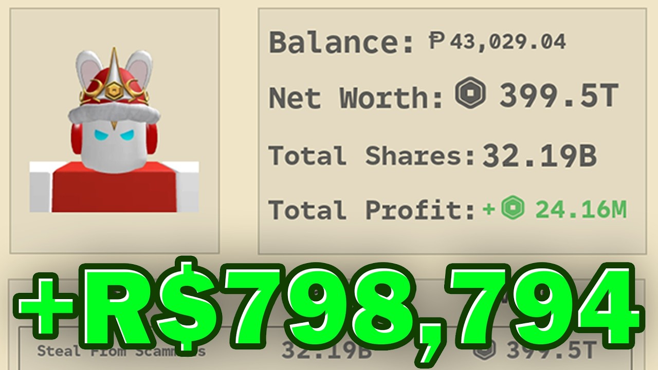 OWNER Invested $798,794 REAL ROBUX Into My STOCK In Roblox Stonks..