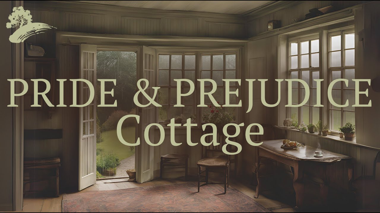 Pride & Prejudice Cottage | Jane Austen Visualizer & Background Music | Rainy Reading Ambience 4K